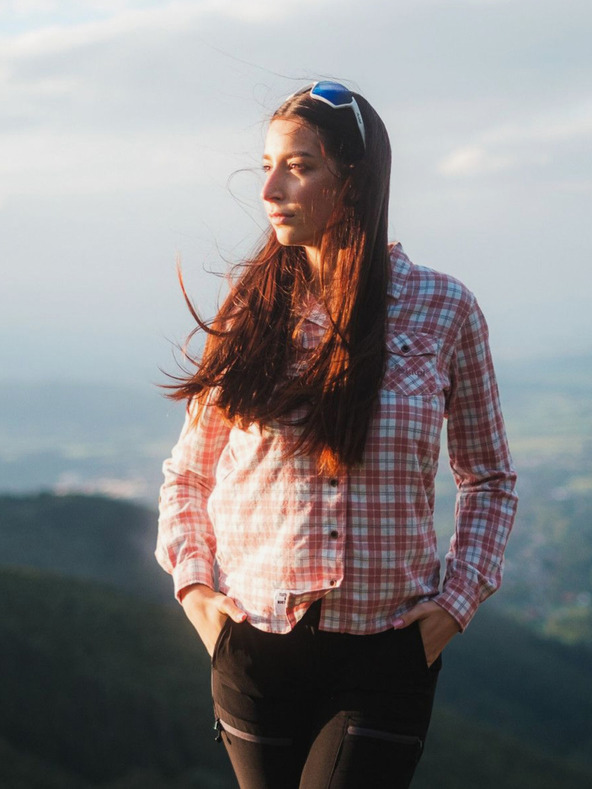 Kilpi Női sportos flanel ing Kilpi FLANNY-W Rózsaszín