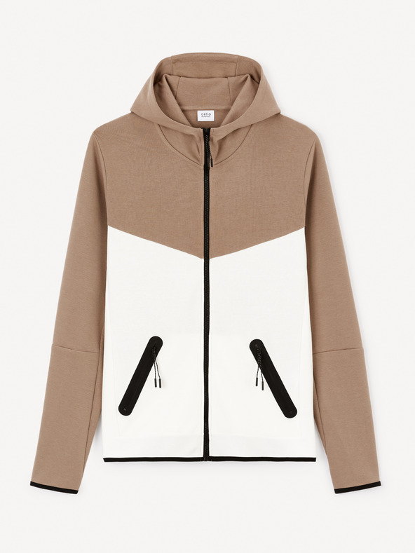 Celio Jenewyoke cipzáras kapucnis pulóver kapucnival