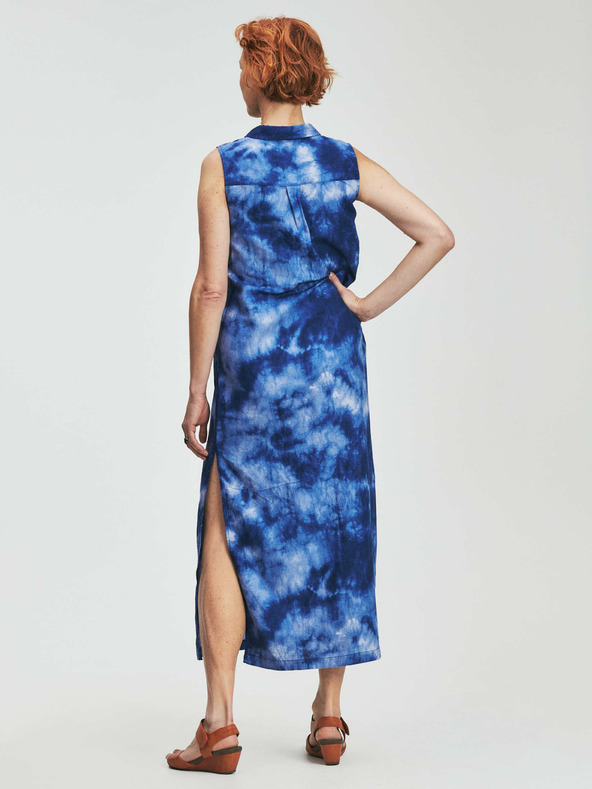 GAP Vászon batikolt maxi ruha GAP