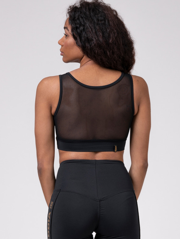 Nebbia Fekete női sportos kivágott felső Nebbia