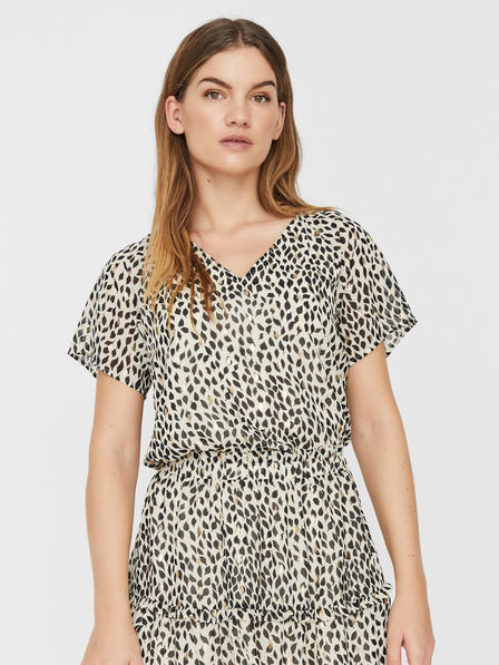 Vero Moda Bézs színű, mintás blúz VERO MODA Penny