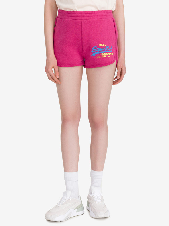 SuperDry Sötét rózsaszín női melegítőnadrág rövidnadrág SuperDry