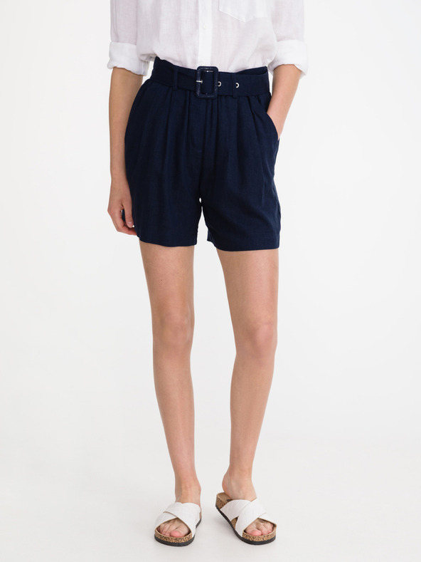 Vero Moda Sötétkék női rövidnadrág vászonnal Vero Moda Amelia Amelia