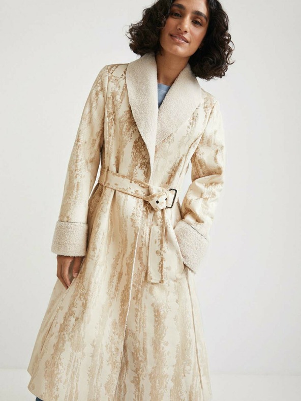 Desigual Bézs színű női Desigual Marvelous mintás kabát