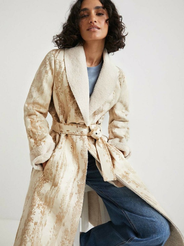 Desigual Bézs színű női Desigual Marvelous mintás kabát