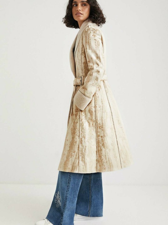 Desigual Bézs színű női Desigual Marvelous mintás kabát