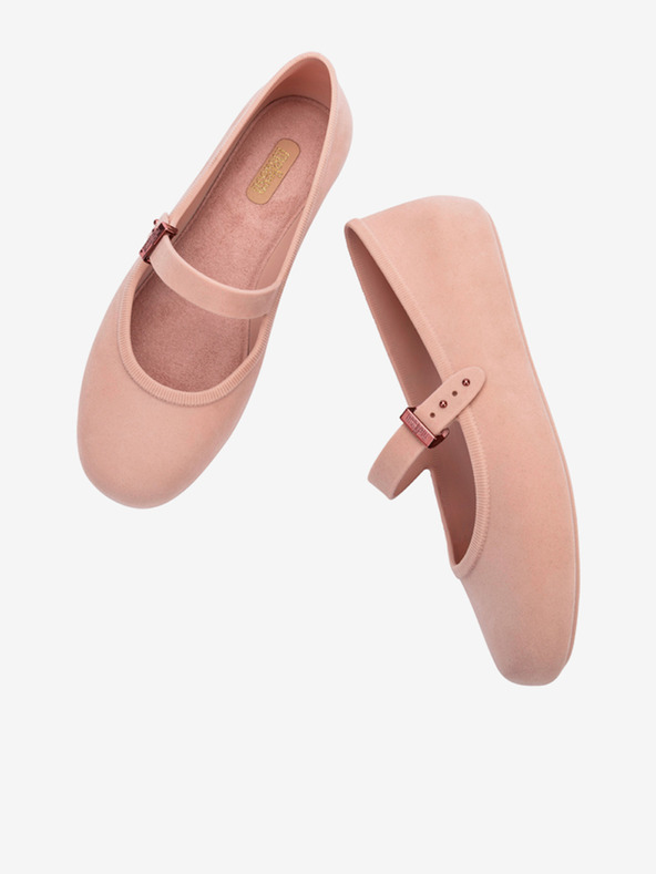 Melissa Világos rózsaszín Női Melissa Soft Ballerina Velvet Ballerinák
