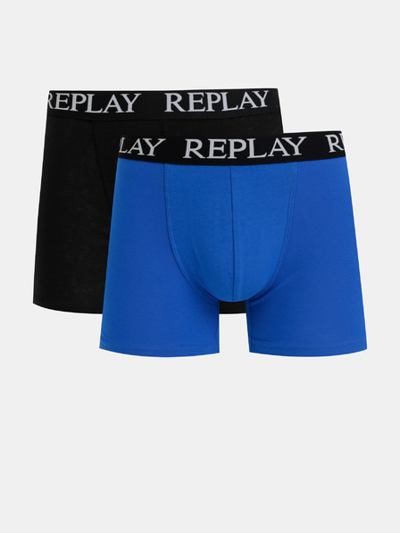 Replay Két darabos boxeralsó szett fekete és kék színben Replay