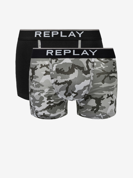 Replay Két darab fekete és szürke Replay boxeralsóból álló szett