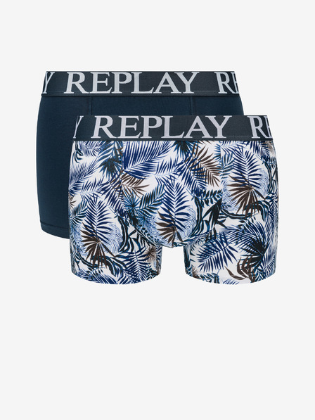Replay Két darabos boxeralsó készlet kék színben Replay Foliage