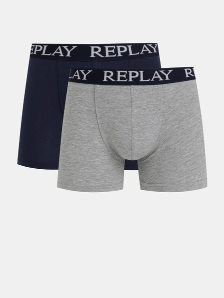 Replay Két boxer készlet sötétkék és szürke Replay színben