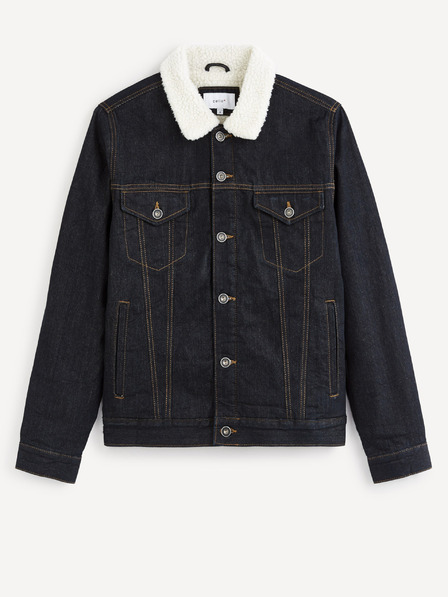 Celio Sötétkék farmerdzseki műszőrmével Celio Vusherpa
