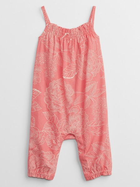 GAP Baby len virágmintás overall GAP