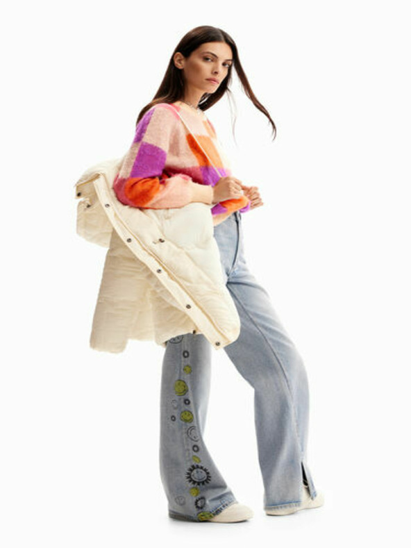 Desigual Krémszínű Desigual női Tulip télikabát