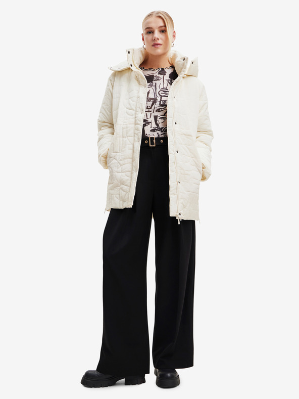 Desigual Krémszínű Desigual női Tulip télikabát