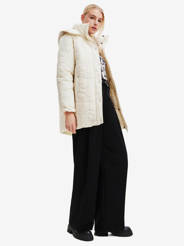 Desigual Krémszínű Desigual női Tulip télikabát