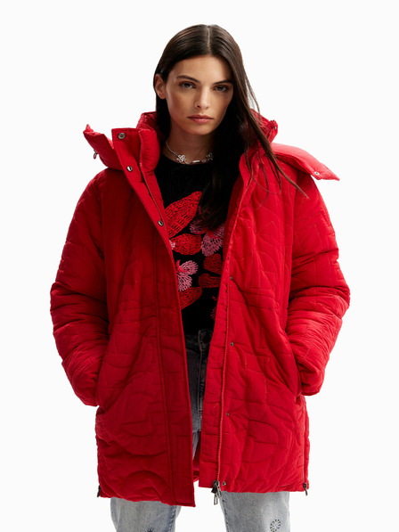 Desigual Piros női Desigual Tulip téli kabát