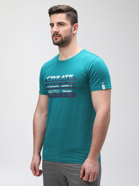 Loap Férfi póló petrol színű, LOAP BENUL nyomtatású póló.