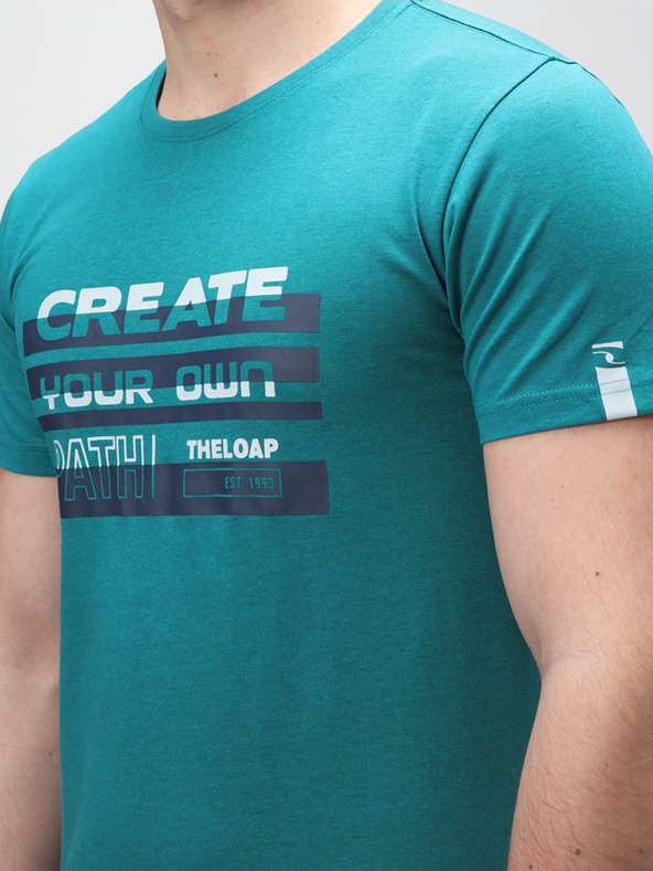 Loap Férfi póló petrol színű, LOAP BENUL nyomtatású póló.