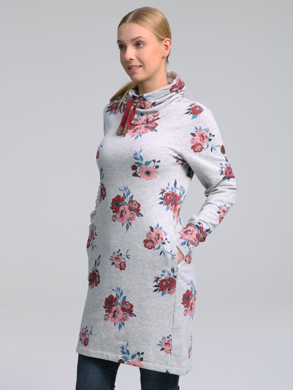 Loap Világosszürke női virágos ruha LOAP Ebuna