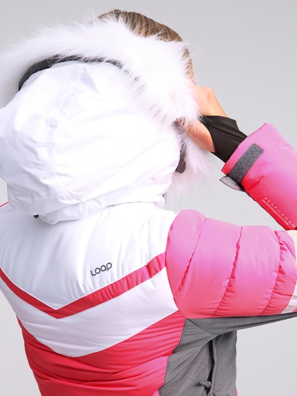 Loap Szürke és rózsaszín női sí dzseki LOAP ORINNA