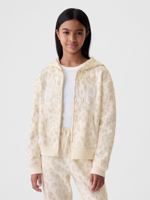 GAP Gyerek pulóver logóval és fleece béléssel GAP