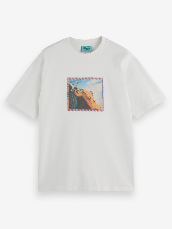 Scotch & Soda Fehér férfi Scotch & Soda x Joe Jonas póló