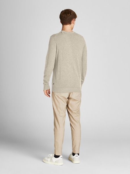 Jack & Jones Bézs színű, brindle színű férfi alap pulóver Jack & Jones Emil