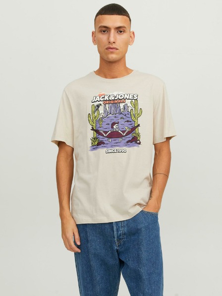 Jack & Jones Jack & Jones After Life bézs színű férfi póló
