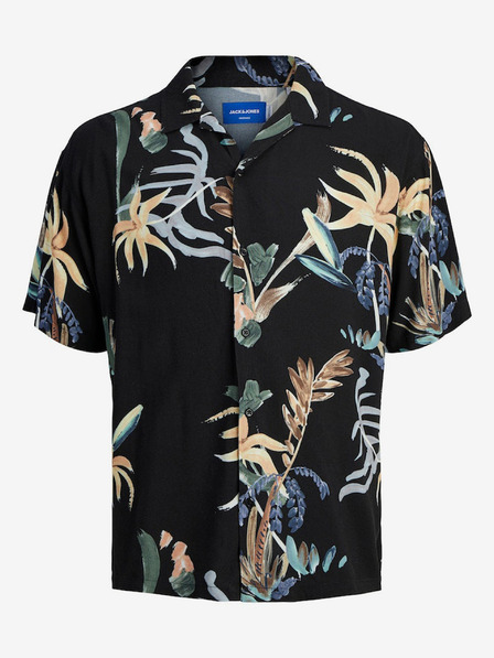 Jack & Jones Fekete férfi rövid ujjú, mintás ing Jack & Jones Luke