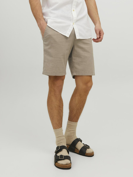 Jack & Jones Bézs férfi chino rövidnadrág lenvászon Jack & Jones Dave