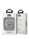 Karl Lagerfeld PU dombornyomott Karl és Choupette fejek tok az AirPods Pro 2 ezüst Karl Lagerfeld számára Karl Lagerfeld