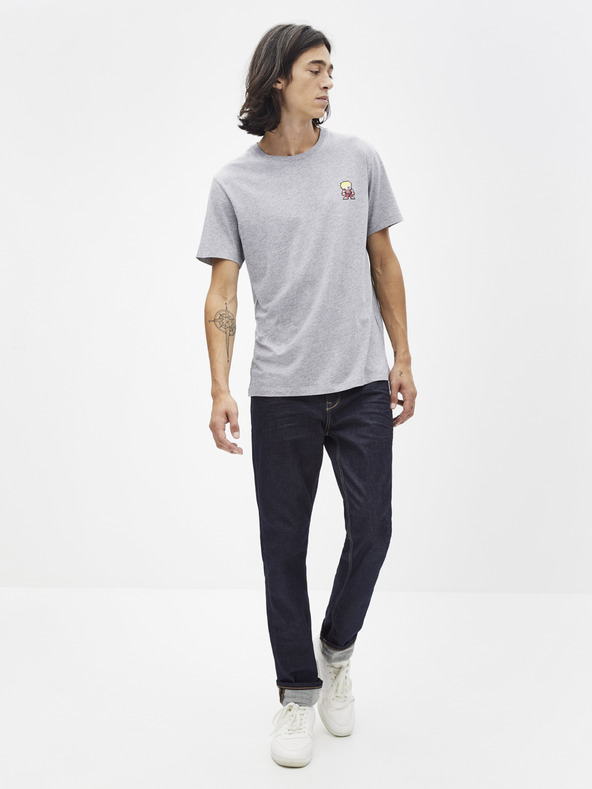 Celio Világosszürke póló Celio Lsebar