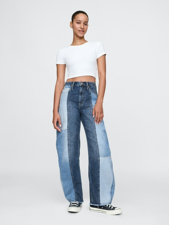 GAP High Rise Barrel Patchwork farmer GAP