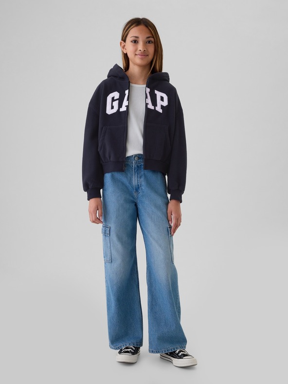 GAP Gyerek Pro Fleece logós pulóver GAP