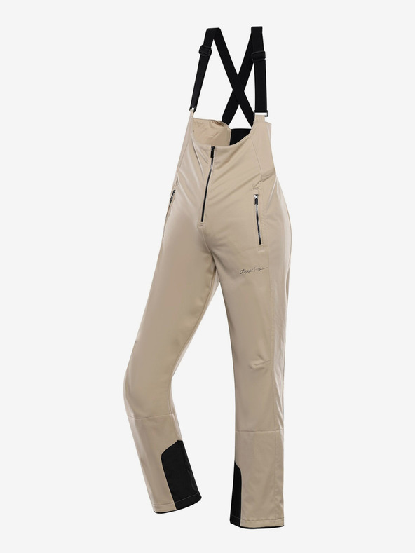 ALPINE PRO Női softshell sínadrág membránnal ALPINE PRO GERANA fehér bors