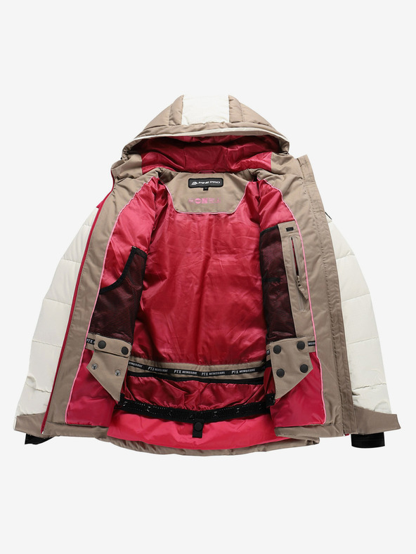 ALPINE PRO Női pehelypaplan sí dzseki ptx membránnal ALPINE PRO FERERA creme
