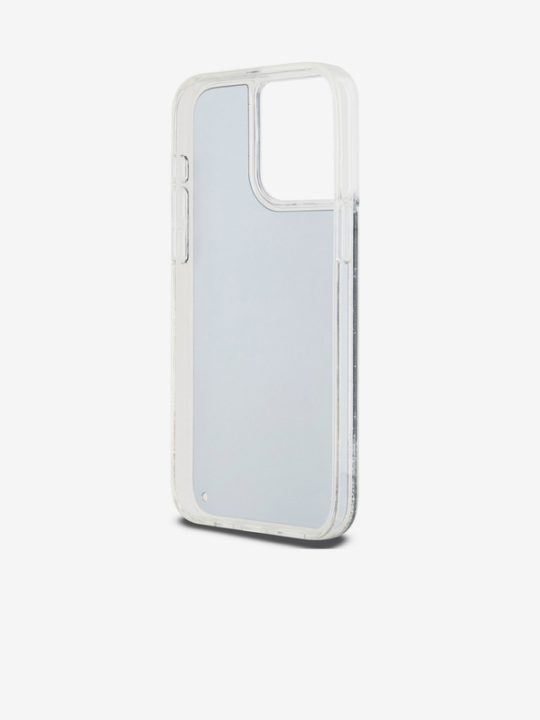 DKNY Folyékony csillogó íves logós hátlap iPhone 13 Pro Max-hoz Fekete DKNY