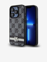 DKNY PU bőr kockás mintás és csíkos hátlapi borító iPhone 15 Pro fekete DKNY Fekete DKNY