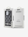 DKNY PU bőr kockás mintás és csíkos hátlapi borító iPhone 15 Pro fekete DKNY Fekete DKNY