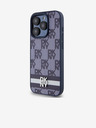 DKNY PU bőr kockás mintás és csíkos hátlapi borító iPhone 15 Pro-hoz Kék DKNY DKNY