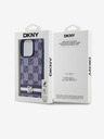 DKNY PU bőr kockás mintás és csíkos hátlapi borító iPhone 15 Pro-hoz Kék DKNY DKNY