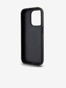 DKNY PU bőr ezüst fém logós Magsafe hátlap iPhone 15 Pro szürke DKNY