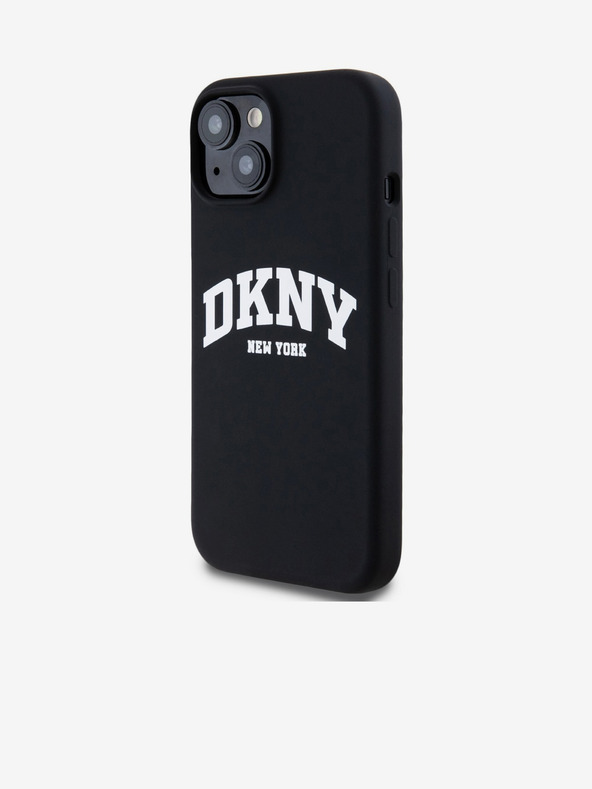 DKNY Folyékony szilikon Arch Logo MagSafe hátlap iPhone 15 készülékhez Fekete DKNY