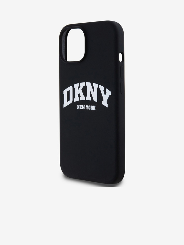 DKNY Folyékony szilikon Arch Logo MagSafe hátlap iPhone 15 készülékhez Fekete DKNY