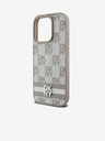 DKNY PU bőr kockás mintás és csíkos hátlapi borító iPhone 13 Pro Max bézs DKNY DKNY