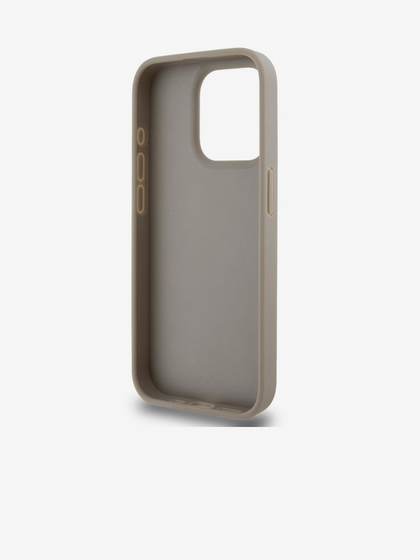 DKNY PU bőr kockás mintás és csíkos hátlapi borító iPhone 13 Pro Max bézs DKNY DKNY
