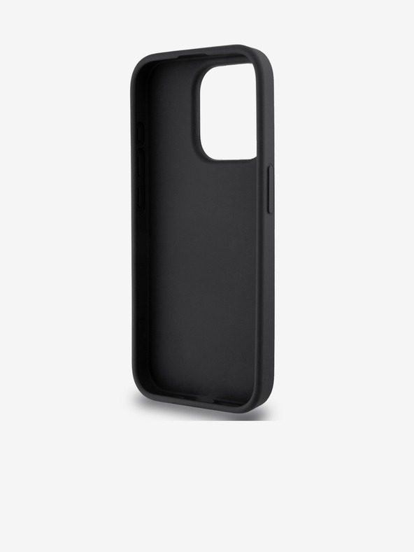 DKNY PU bőr Ismétlődő mintás kártyazseb hátlap iPhone 15 Pro Fekete DKNY DKNY