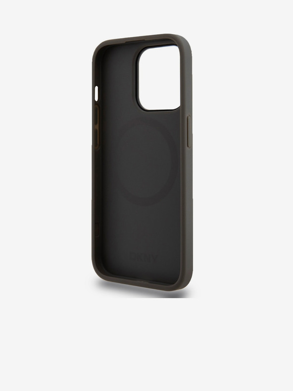 DKNY PU bőr Stack Logo Magsafe hátlap iPhone 15 Pro szürke DKNY szürke DKNY