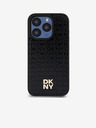 DKNY PU bőr ismétlődő mintás Stack Logo Magsafe hátlap iPhone 14 Pro Max-hoz Fekete DKNY DKNY